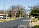 Wide street with sidewalk